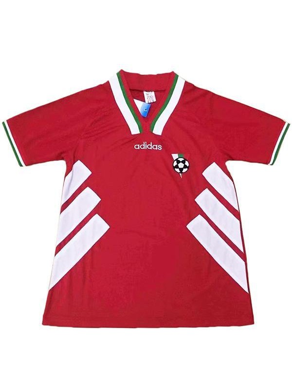 Bulgaria away retro vintage soccer jersey match men's second sportswear football shirt red white 1994